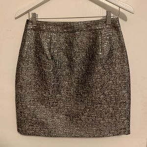 Shiny Banana Republic Mini Skirt - Silver / Grey